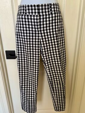 Ann Taylor Black and White Gingham Chinos NWOT